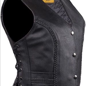 Women’s leather motorcycle vest